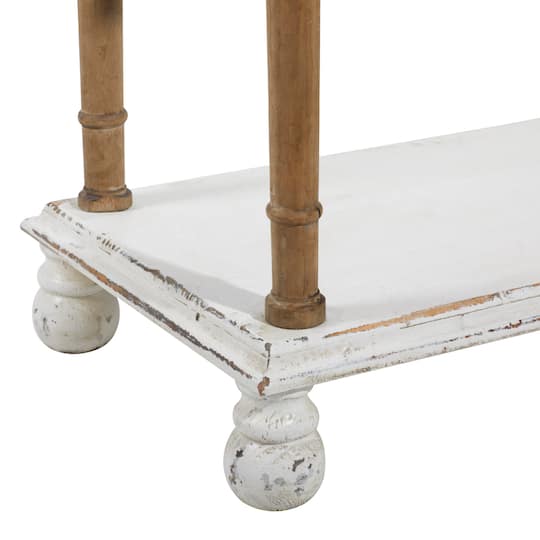 White Wood Farmhouse Shelving Unit